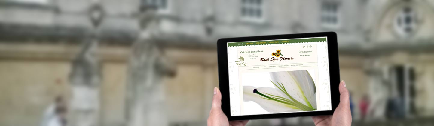 ipad featuring Bath Florist website design