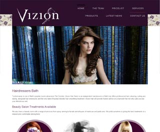 Vizion Hairdressers web design in Bath